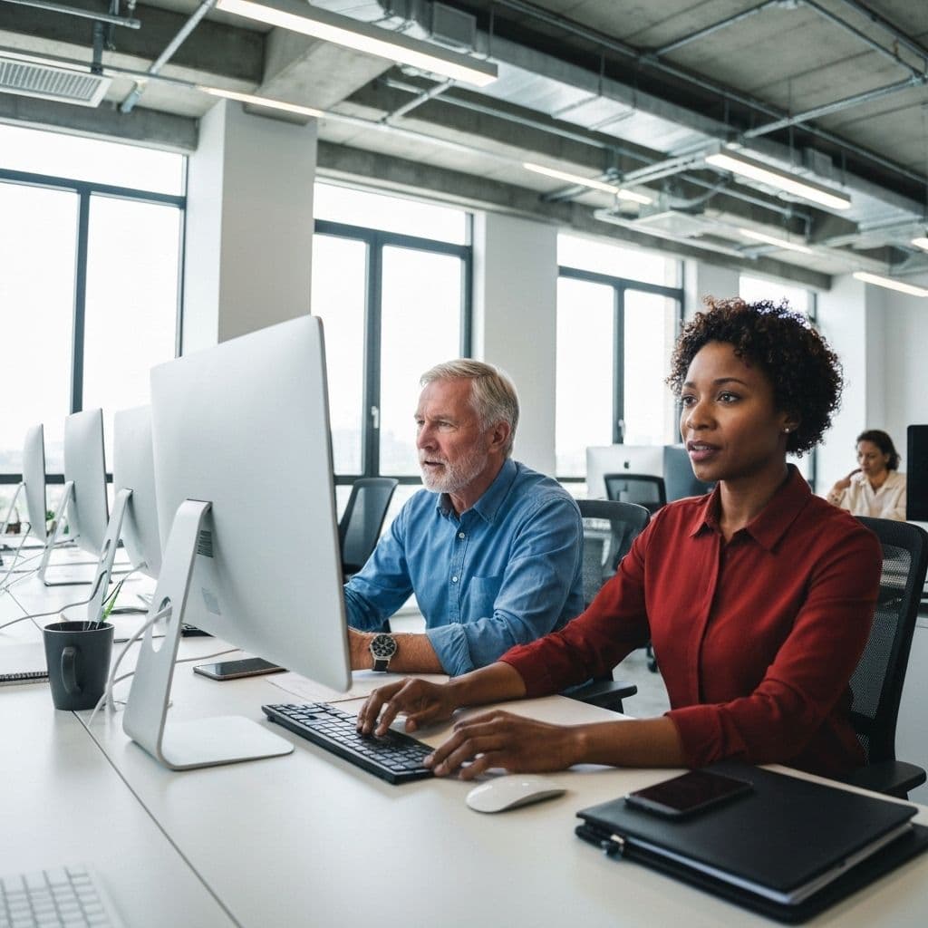 Team collaborating with AI tools